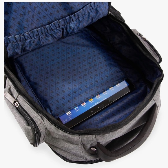 ORIGINAL PENGUIN Backpack, Grey Crosshatch, 19" Odell Collection - Picture 4 of 11